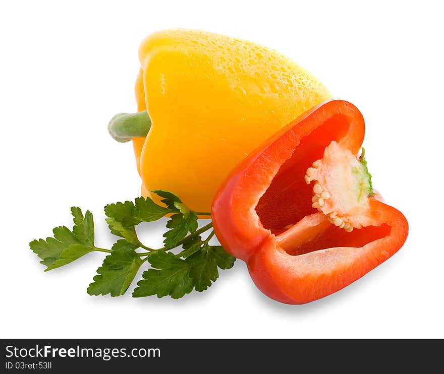 Sweet pepper on white background. Sweet pepper on white background