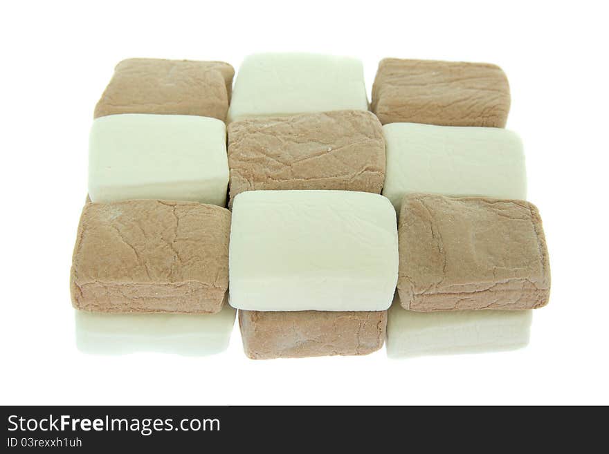 Marshmallow isolated on white background