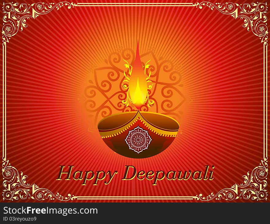 Happy deepawali greeting card