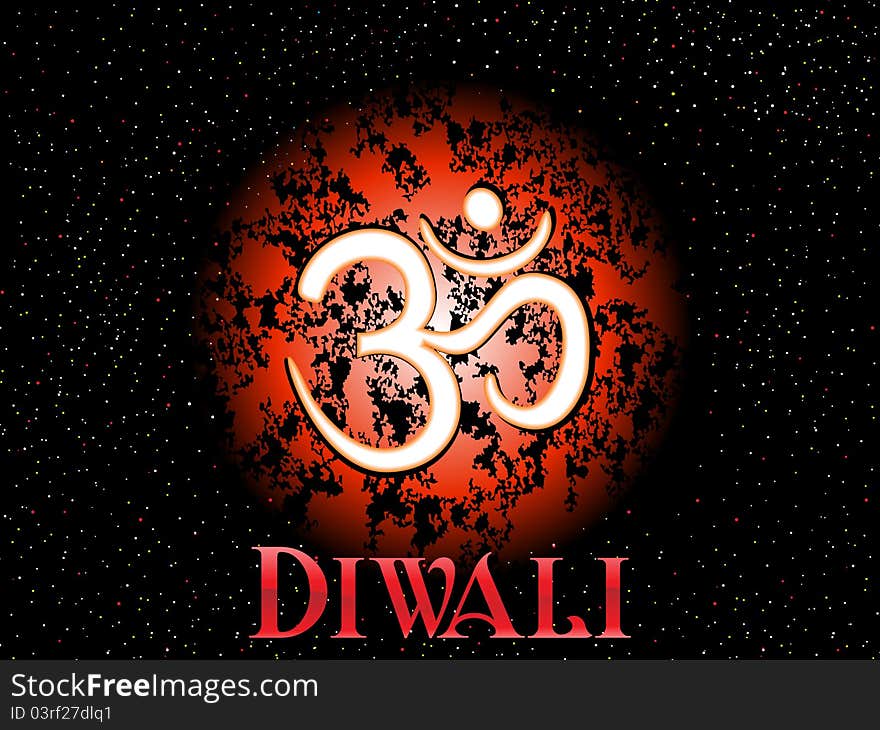 Isolated Aum Concept Greeting Card For Diwali