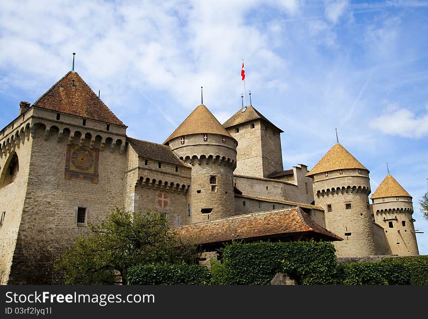 Chateau de Chillon in Leman Lake, Switzerland. Chateau de Chillon in Leman Lake, Switzerland