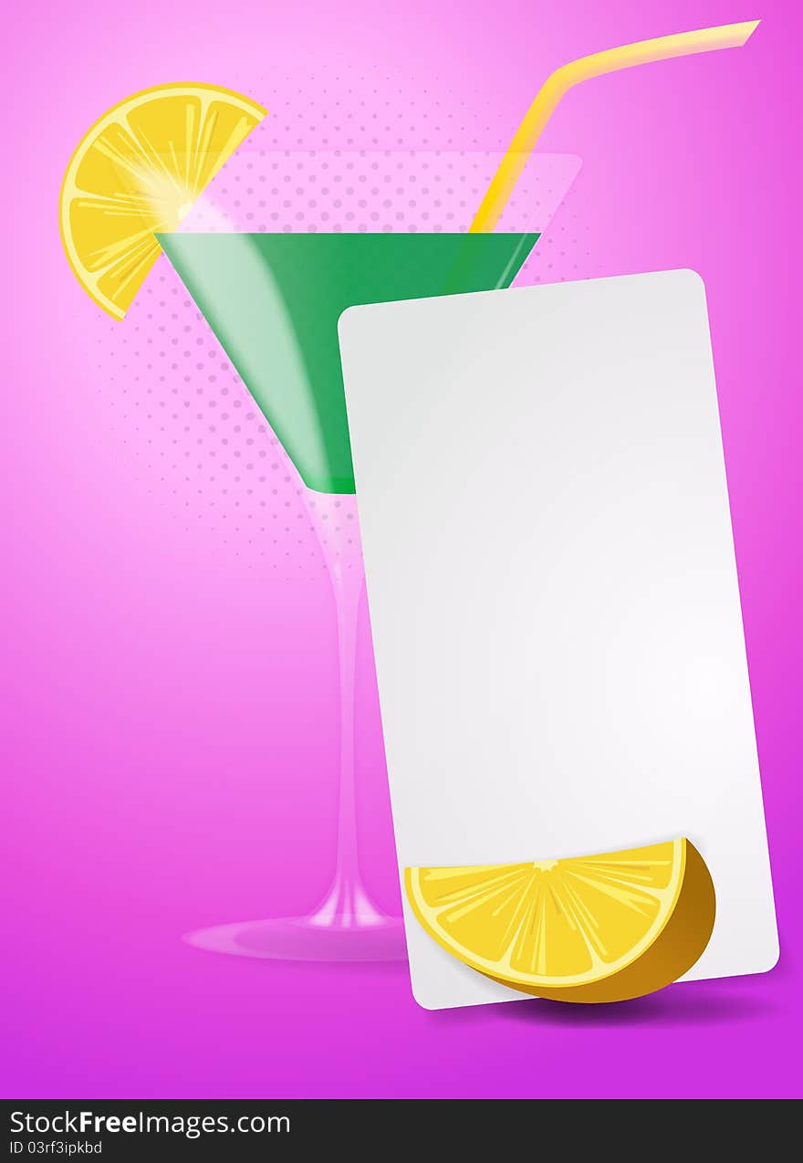 Illustration of list lemon cocktail