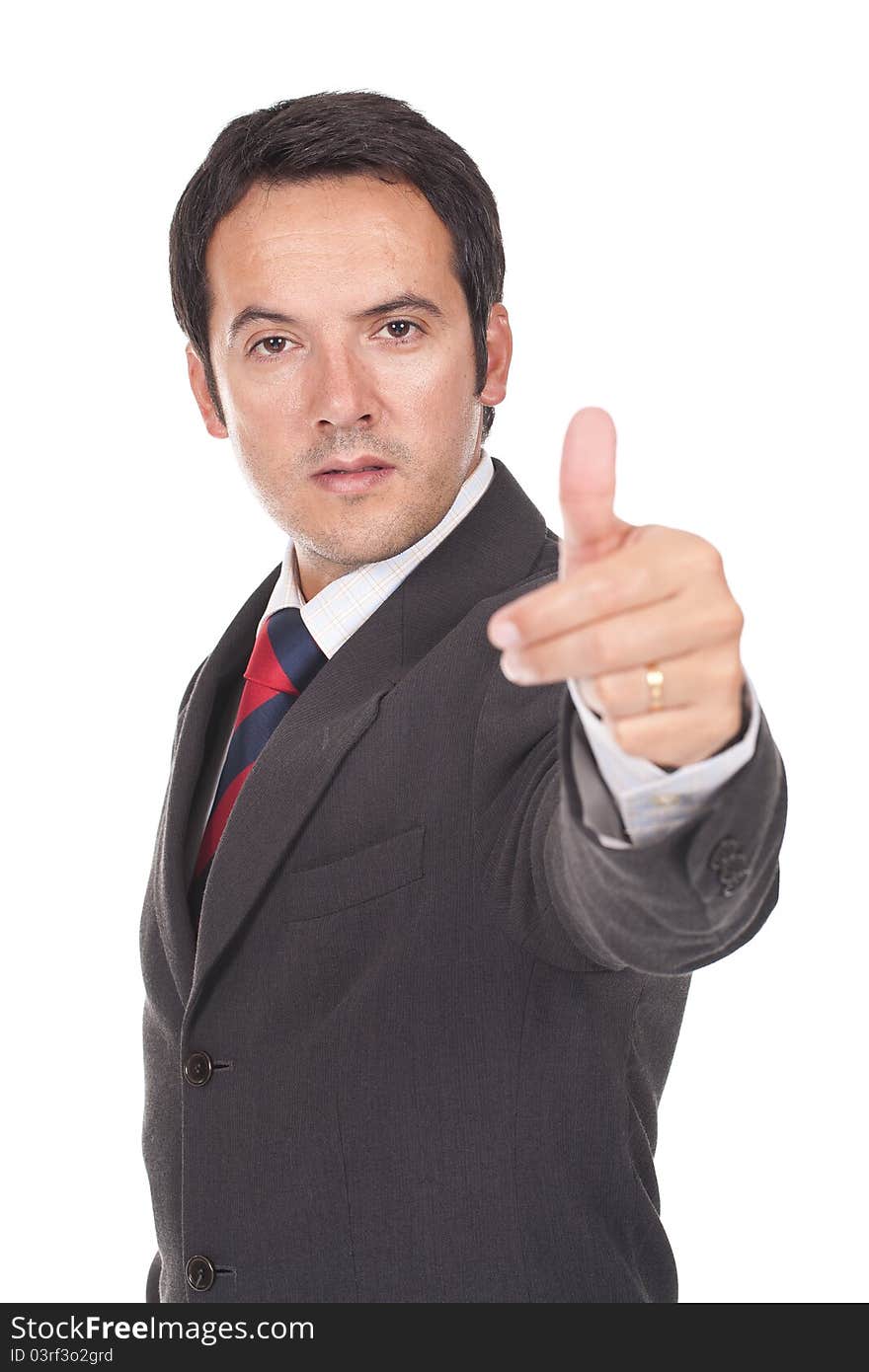 Young Business Man Going Thumb Up