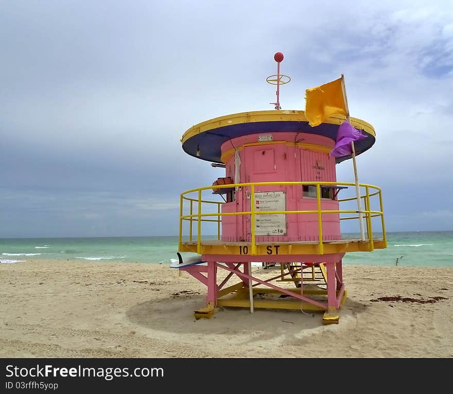 Miami south beach with blue sky