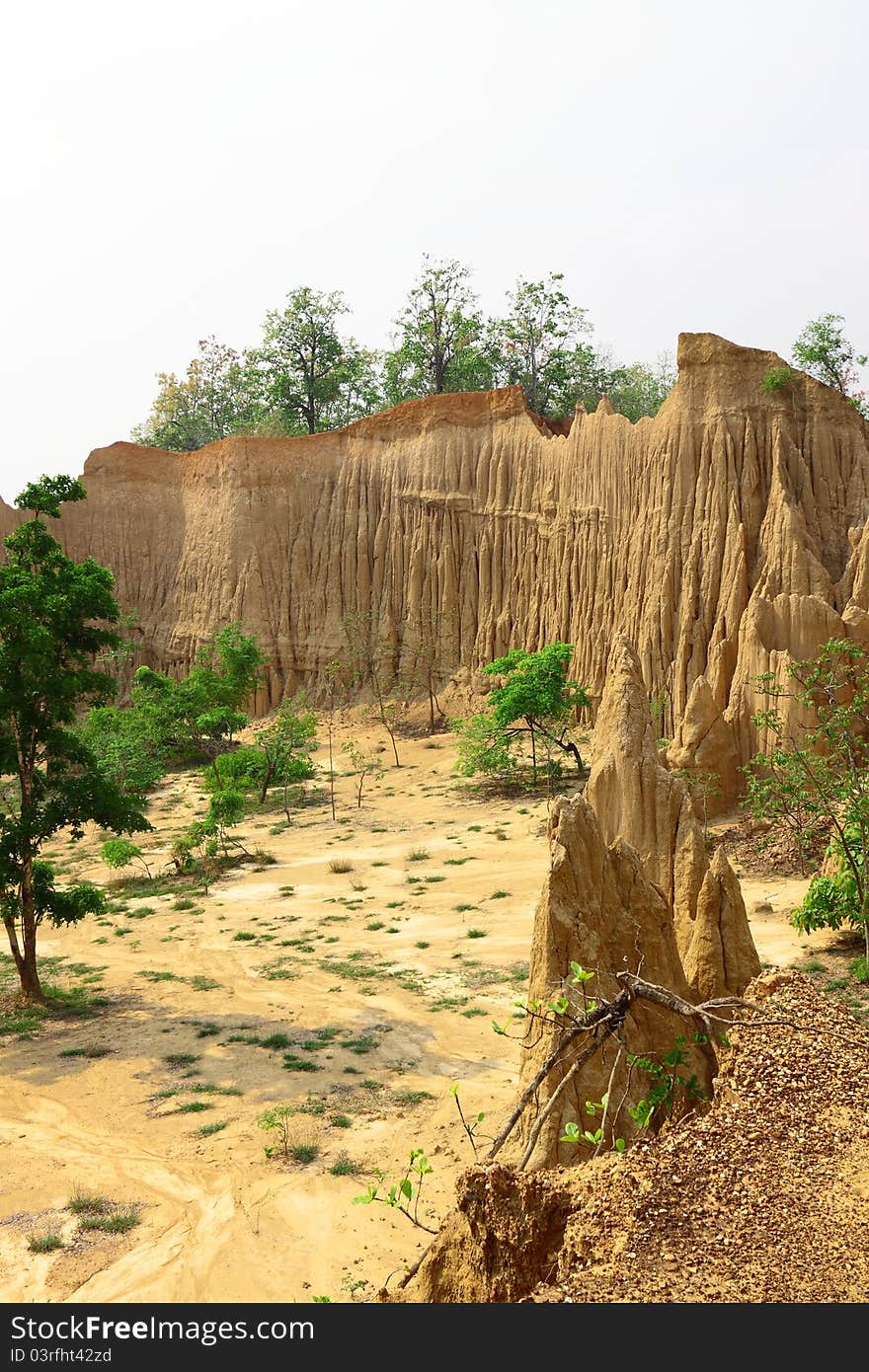 Soil Cliff At Kork Suo,Nan,Thailand