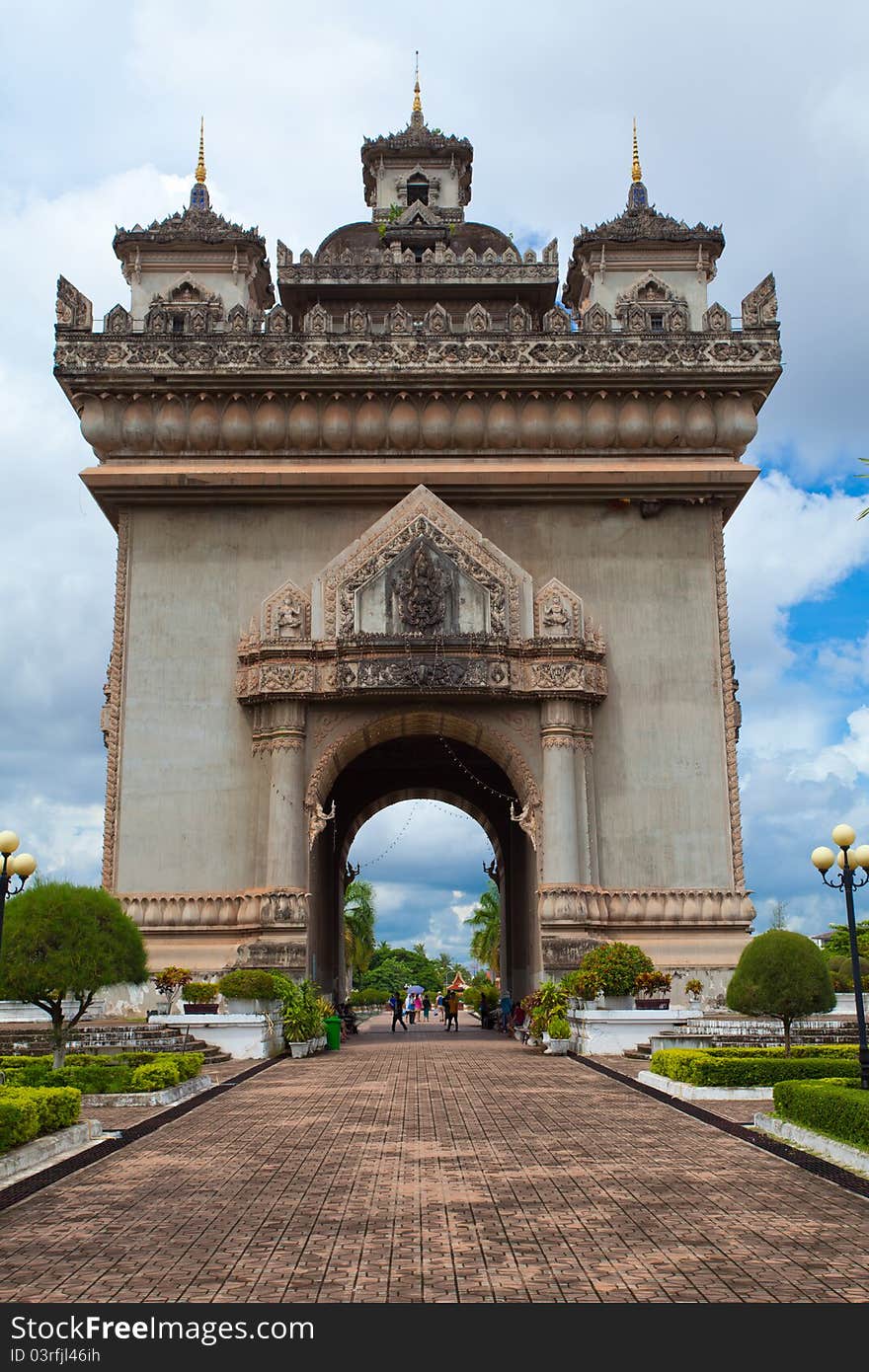 Patuxai monument in Vientiane, Laos