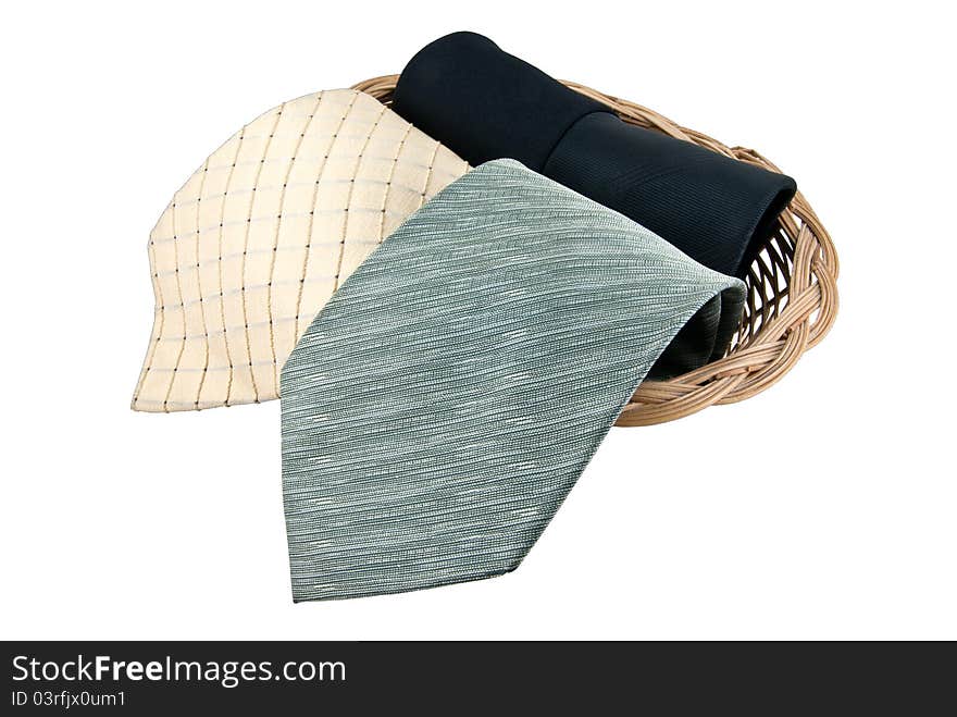 Necties In Basket With Clipping Path