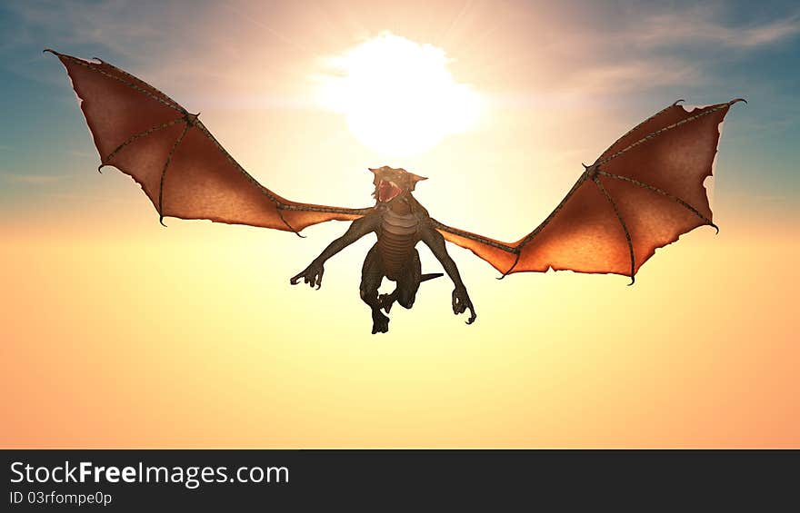 Image of the dragon flying