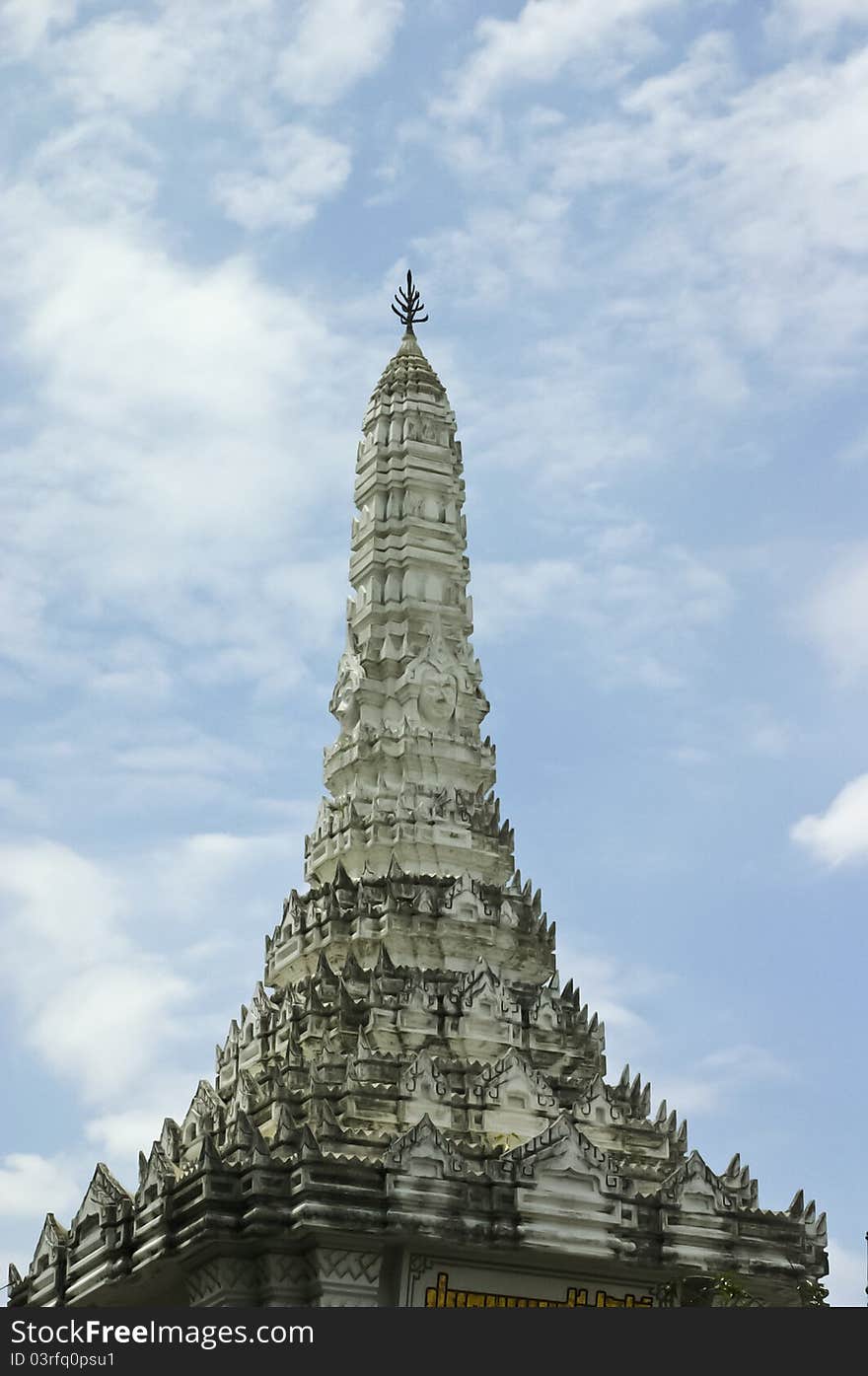 The shot of Thai Pagoda locate at Temple of the Emerald Buddha (Wat Phra Kaew). The shot of Thai Pagoda locate at Temple of the Emerald Buddha (Wat Phra Kaew)