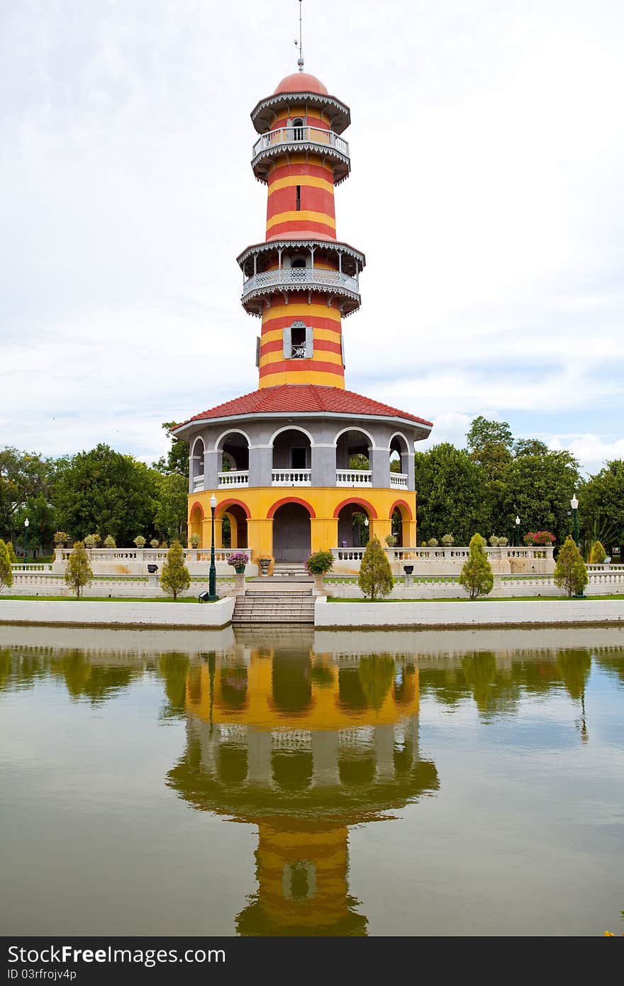 Tower in palace with blue sky