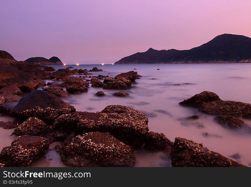 Sunset along the coast