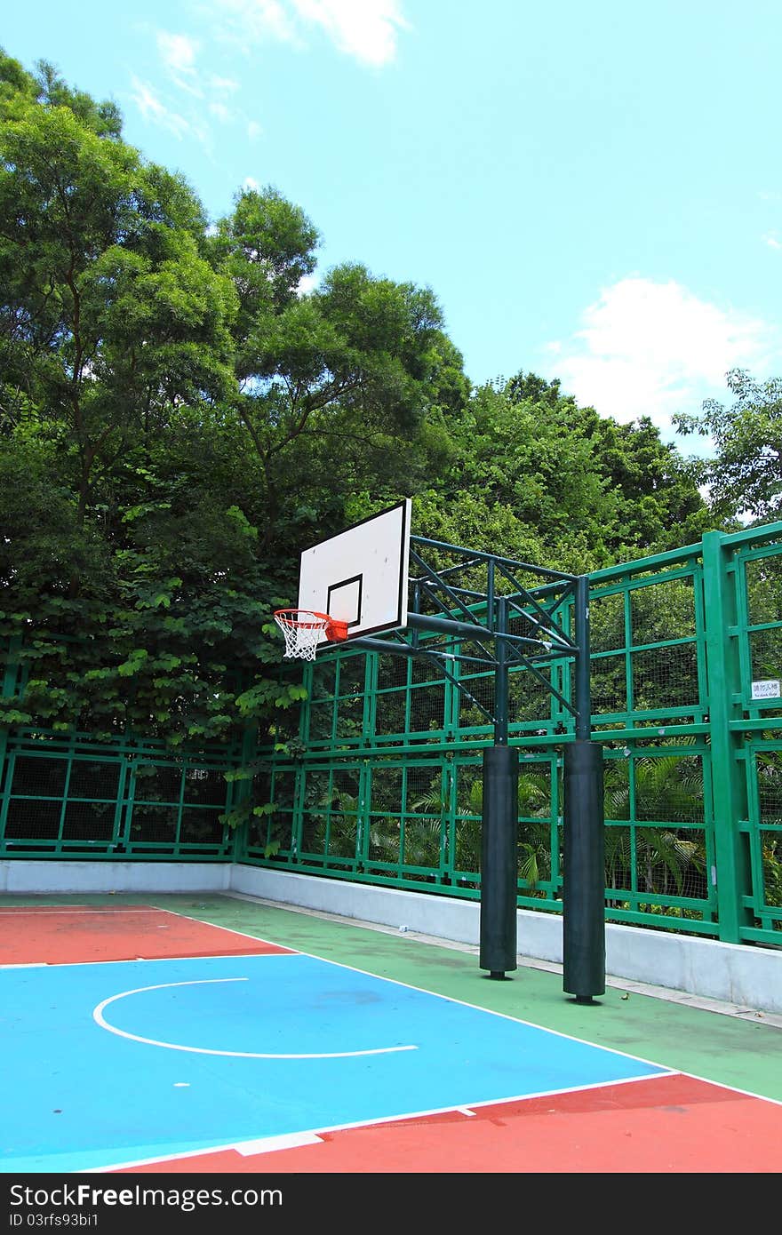 Basketball court in abstract view