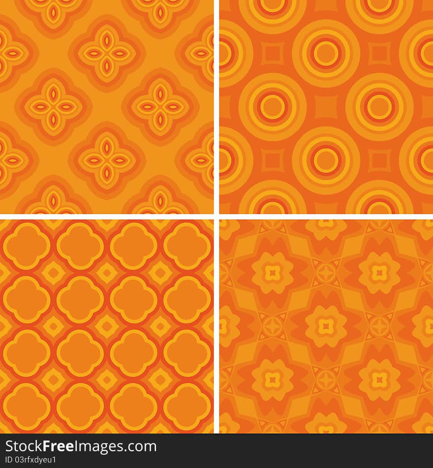 Set Seamless Decorative Pattern