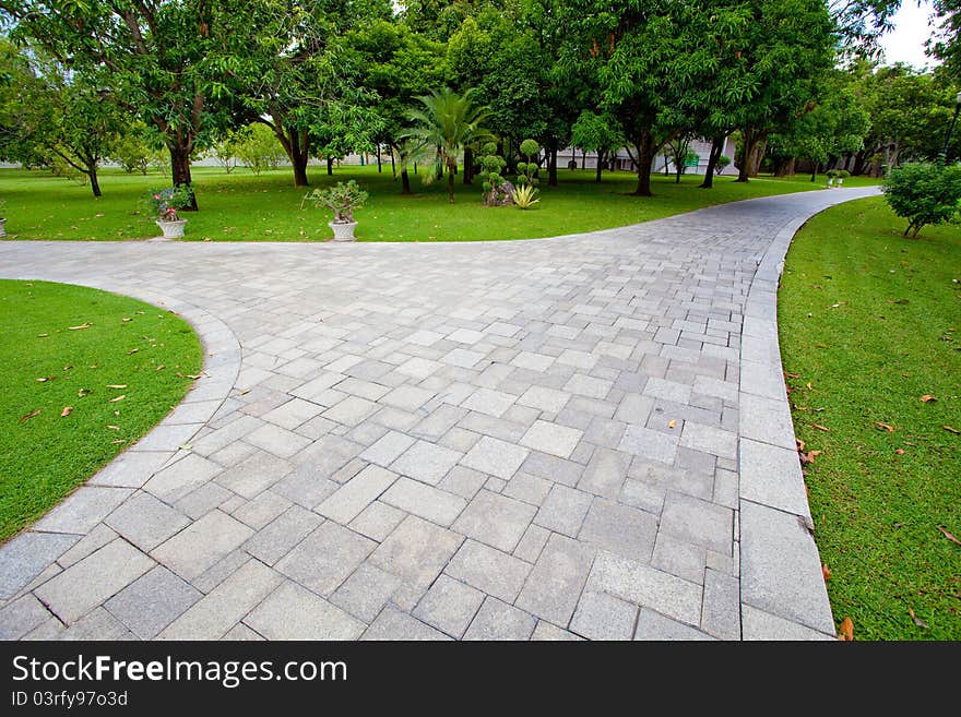 Path through the landscaped park