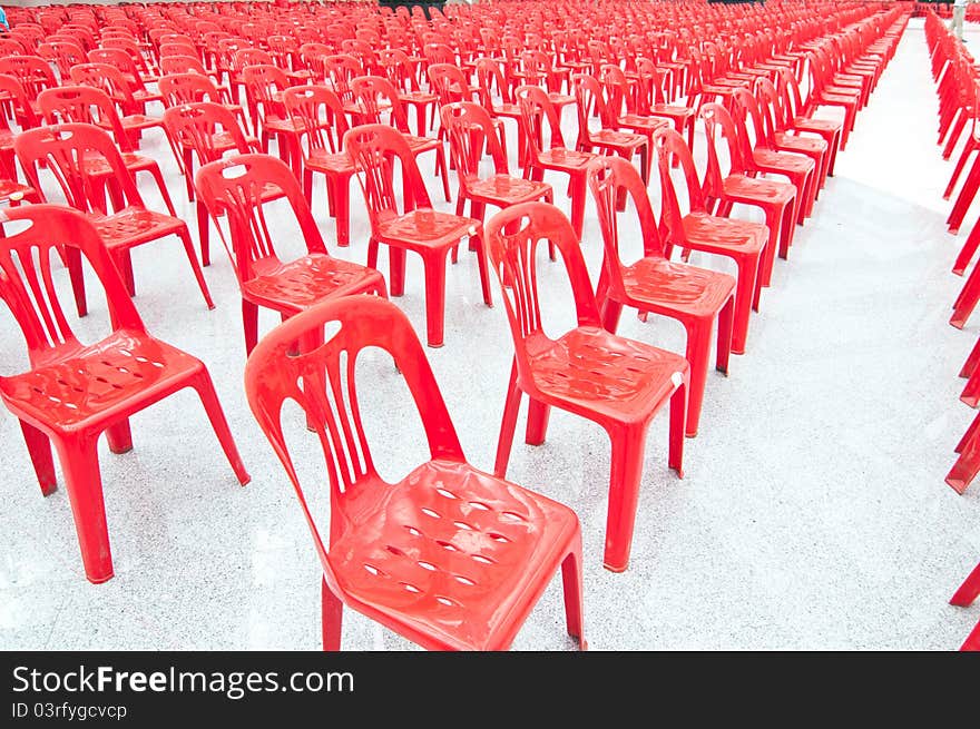 Red Empty Chairs Conference Room