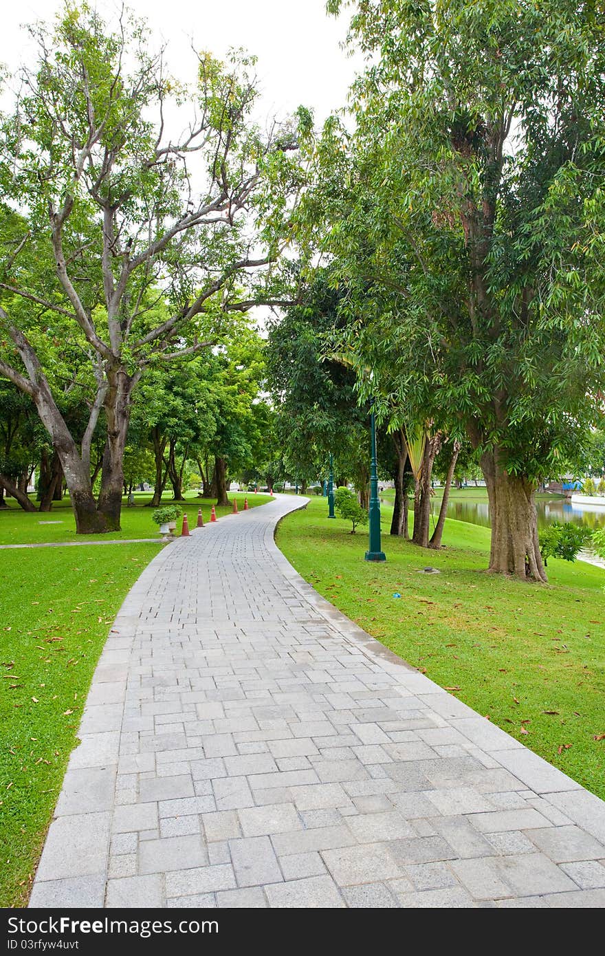 Path through the landscaped park