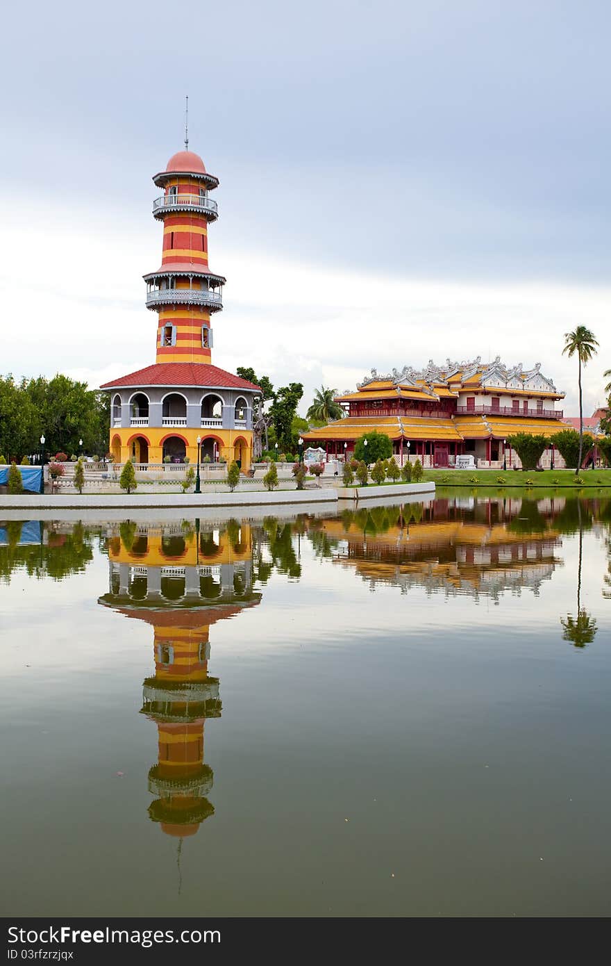 Red Tower in palace of Thailand