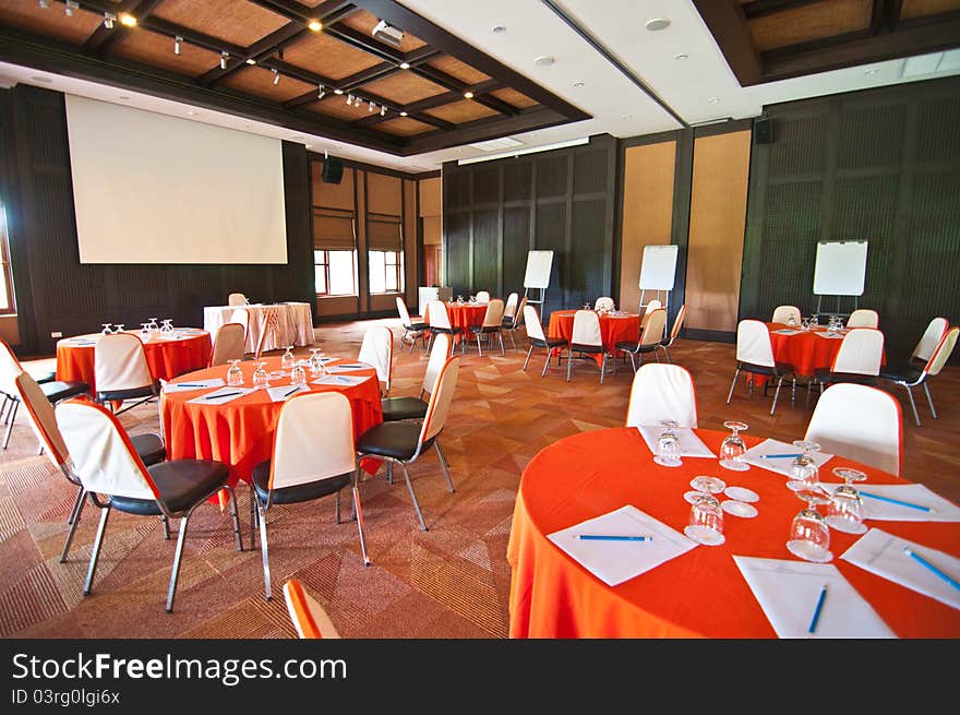 Conference room- circle table in hall