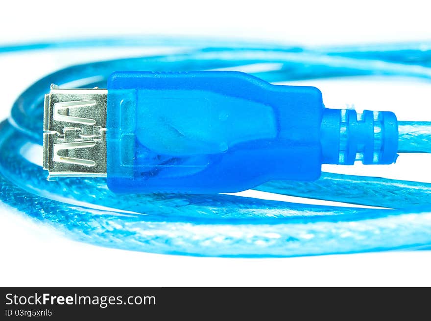 Blue transparent data transfer cable