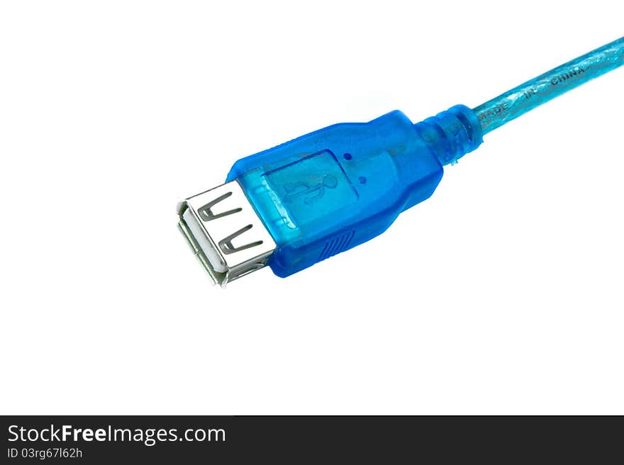 Blue transparent data transfer cable