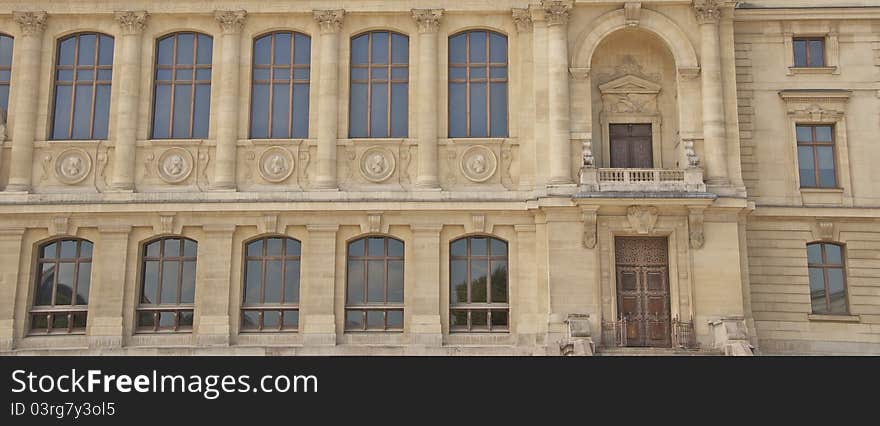 Detail of old historic building in Paris