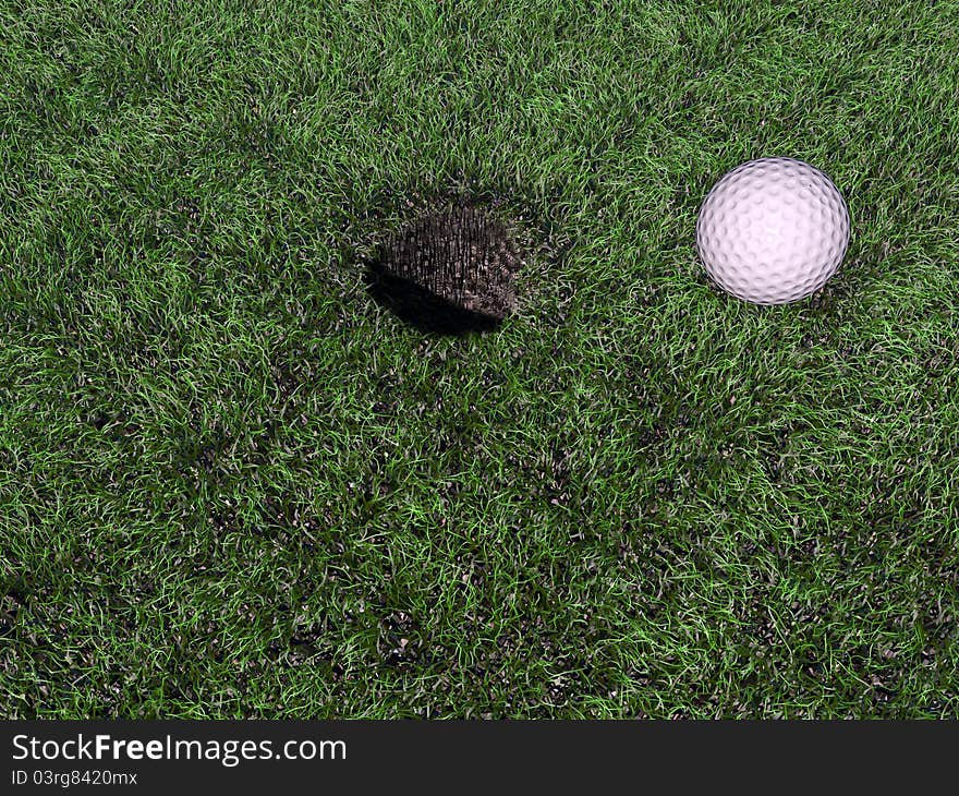 Golf Ball On Green