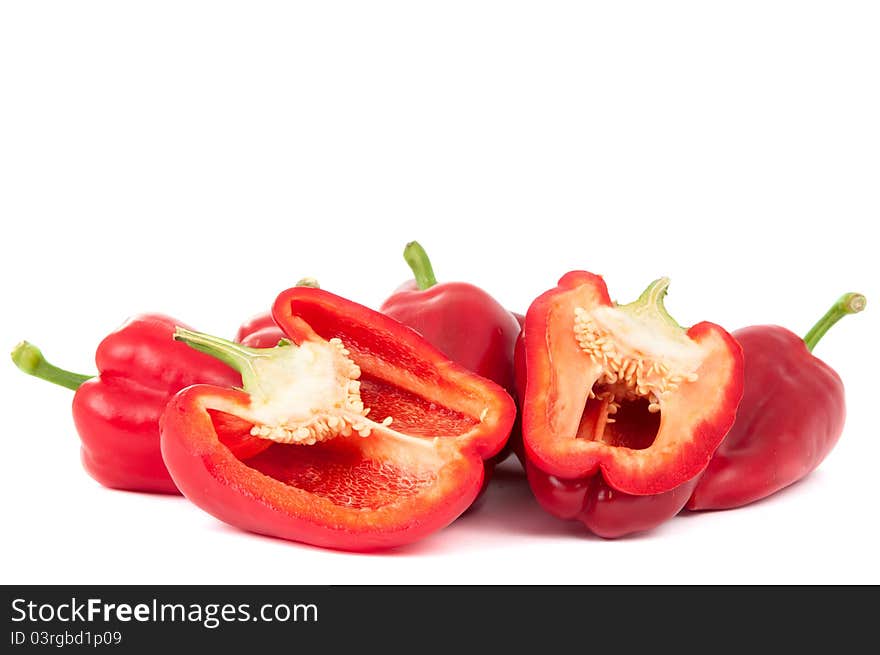 Red pepper on a white background