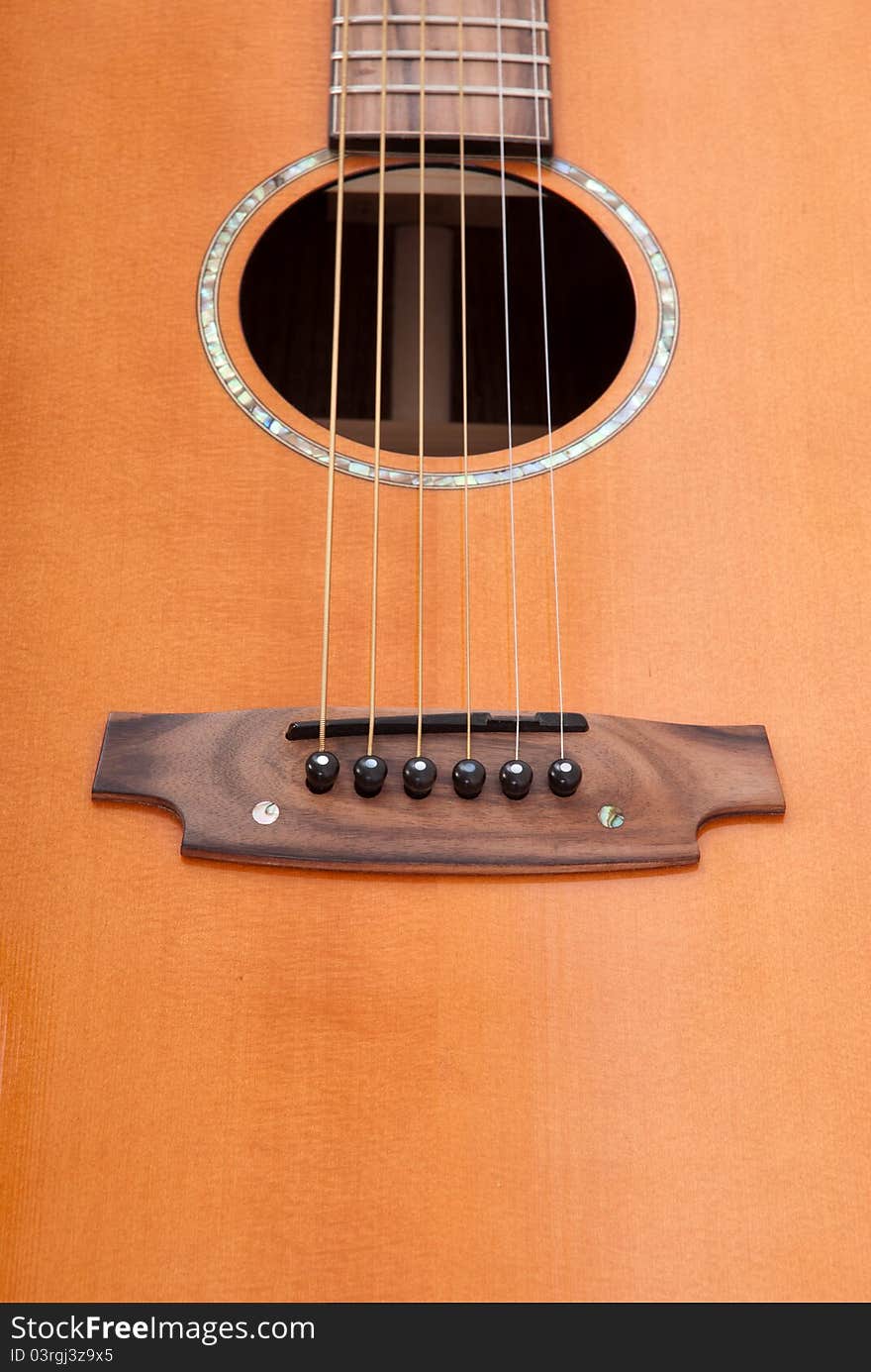 Metal strings of the classical six-string acoustic guitar