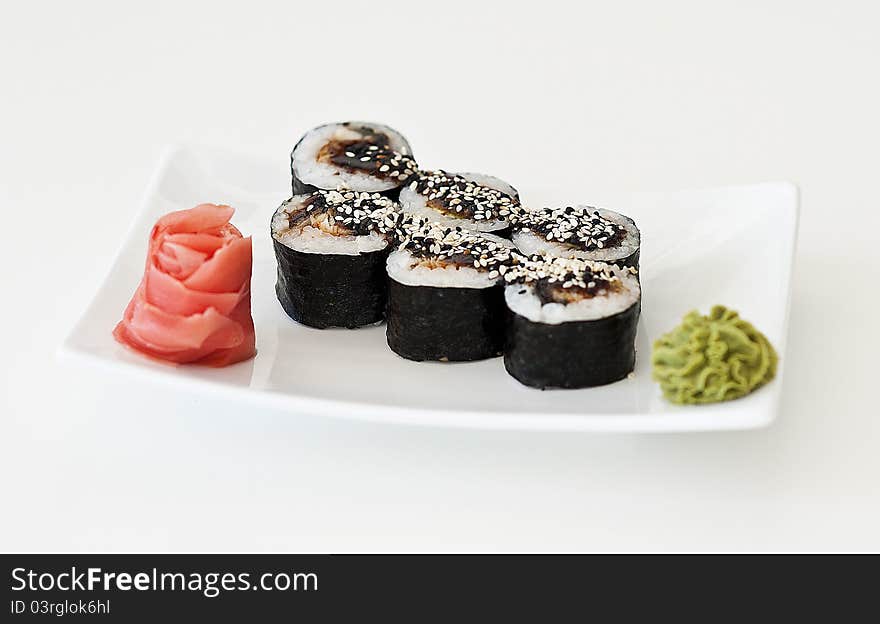 Sushi On White