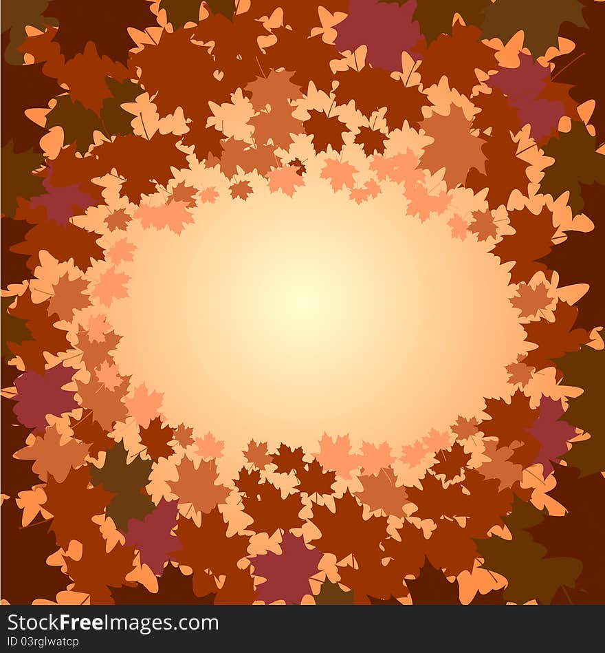 Frame of autumn maple foliage. Vector illustration. Frame of autumn maple foliage. Vector illustration