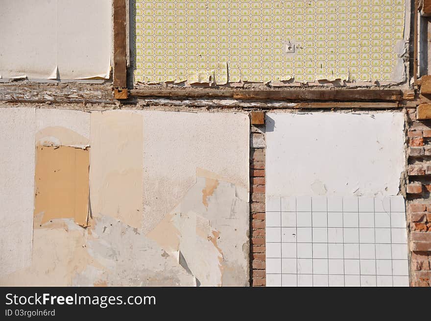 Inner wall of a condemned house