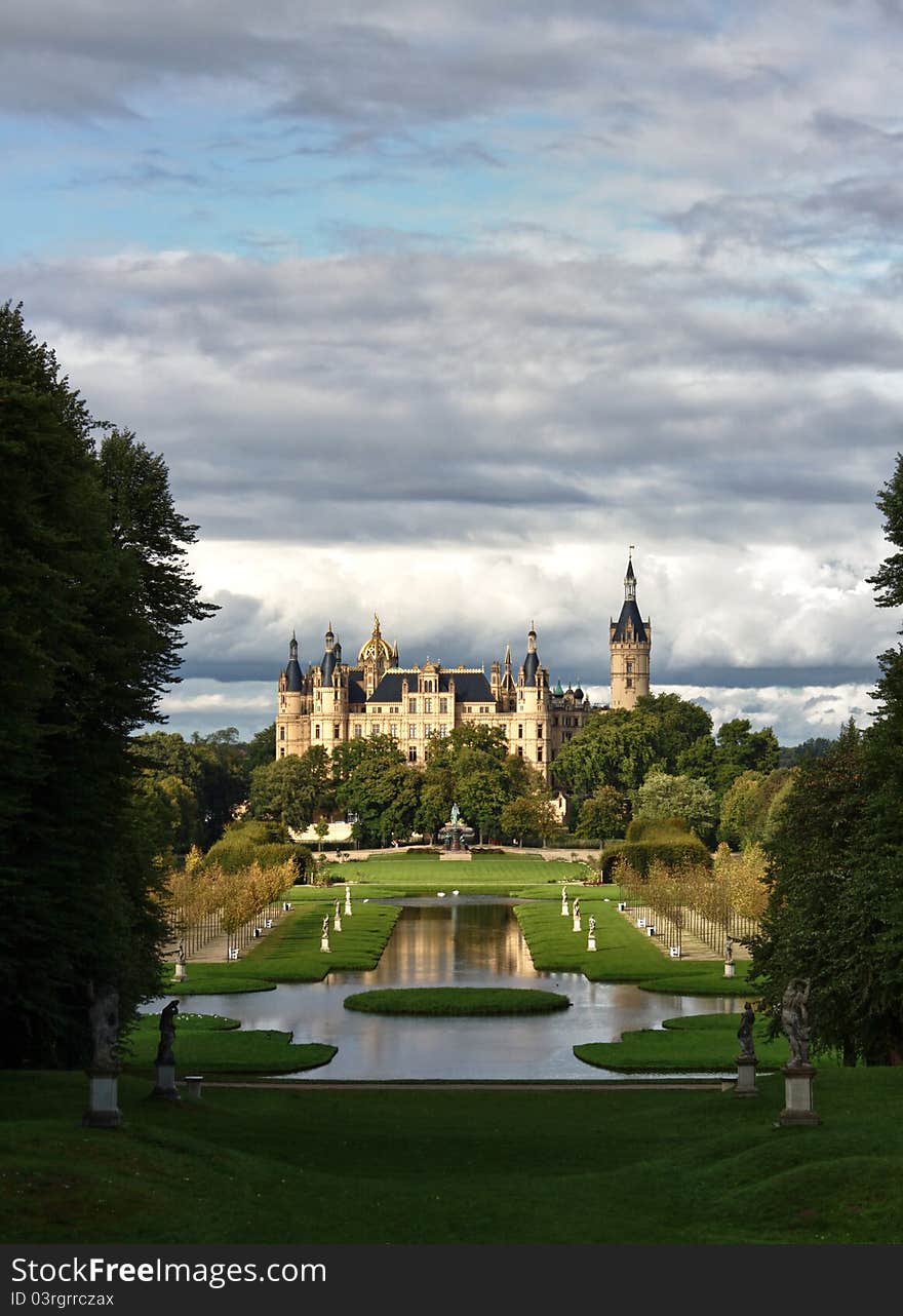 Castle Schwerin with copy space