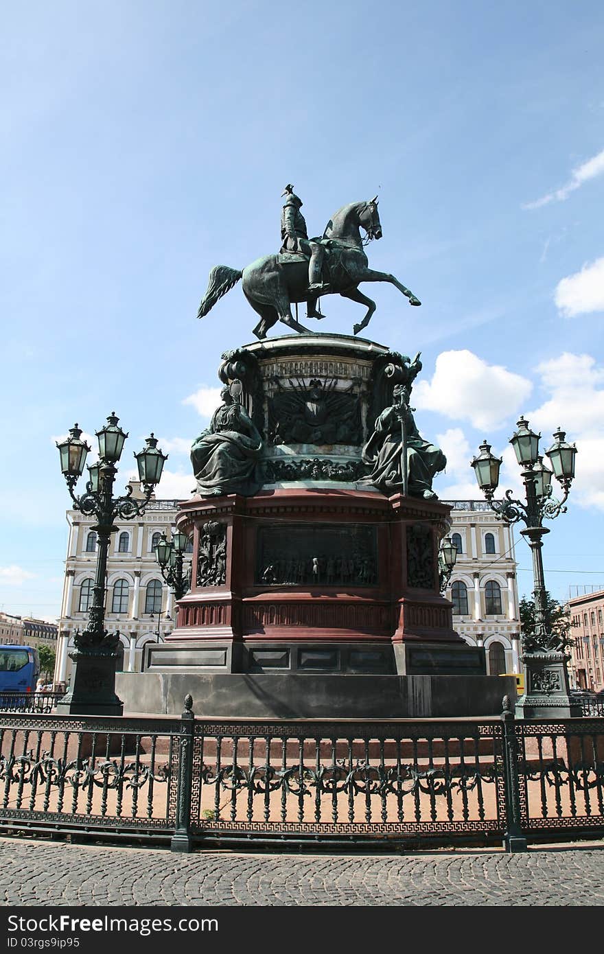 Monument Of Nikolay I In Saint-Petersburg