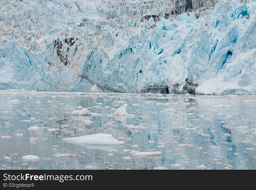 Icebergs floating near Surprise Glacier in Harriman Fjord.