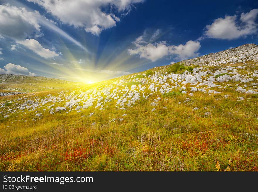 Natural mountain landscape. Nature composition.