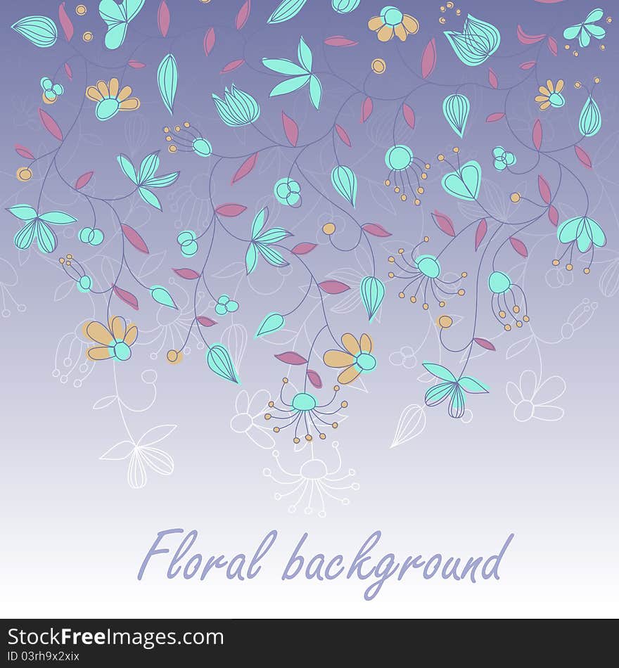 Vector card with floral ornament and place for text. Vector card with floral ornament and place for text.