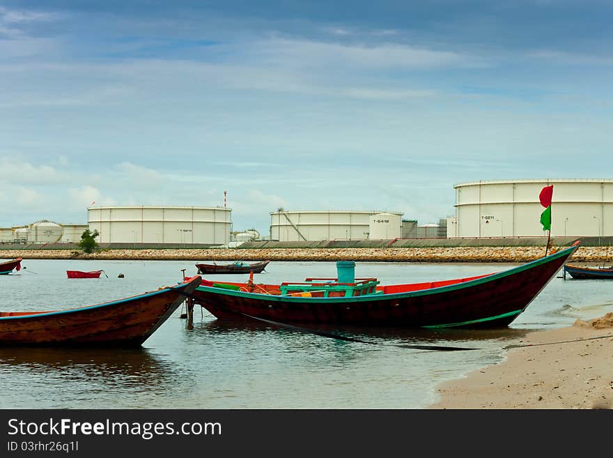 Fishing boat with power plant. Fishing boat with power plant