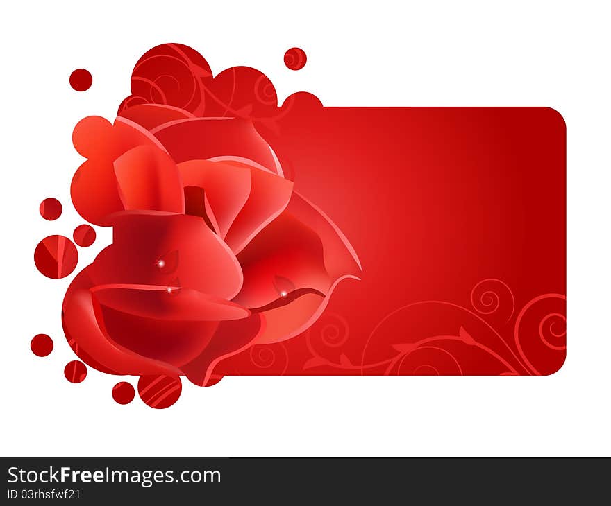 Beautiful red frame with big rose