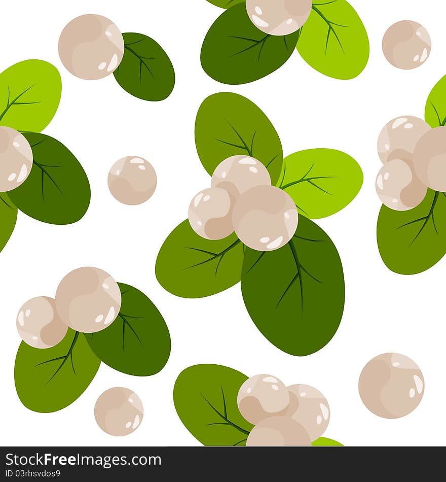 Seamless Christmas Pattern With Snowberries