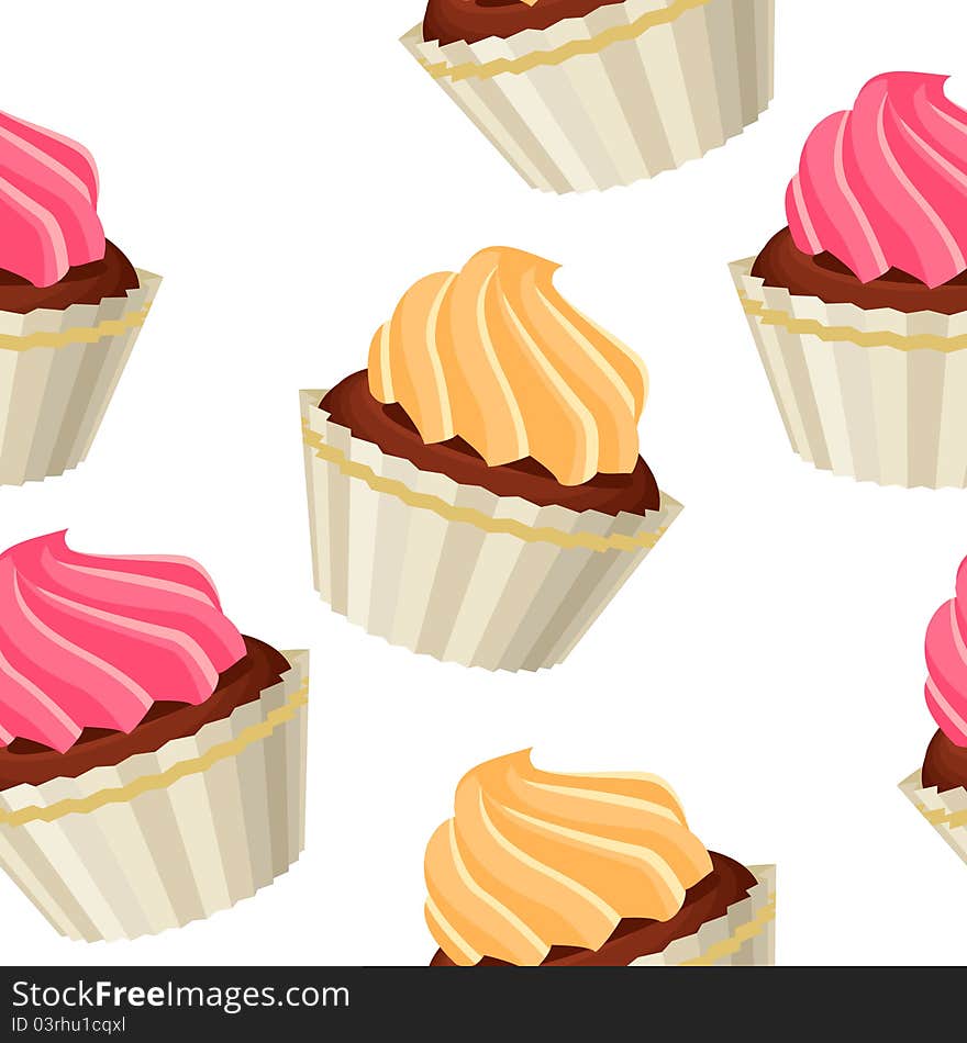 Seamless pattern with muffins