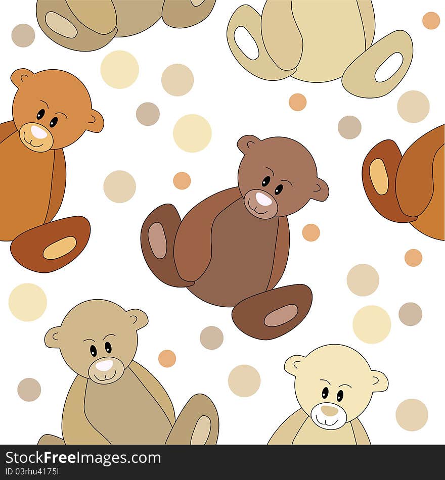 Seamless pattern with teddy bears