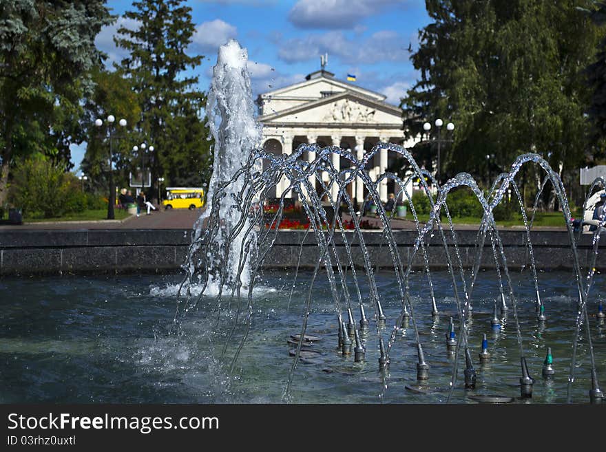 Fontain in the park.