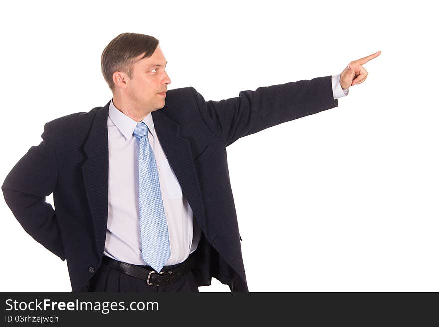 Portrait of a nice businessman posing on white. Portrait of a nice businessman posing on white