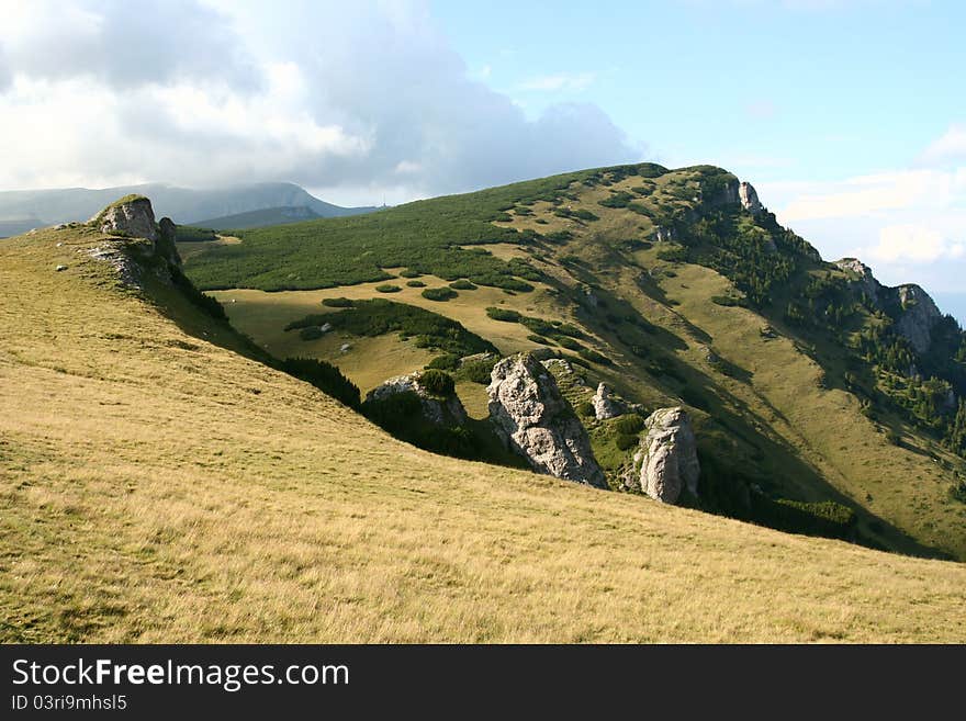 The Carpathians in Transylvania on a shiny day