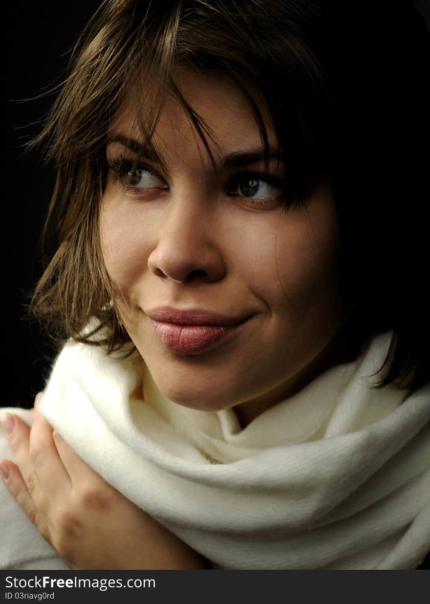 Woman with scarf close-up