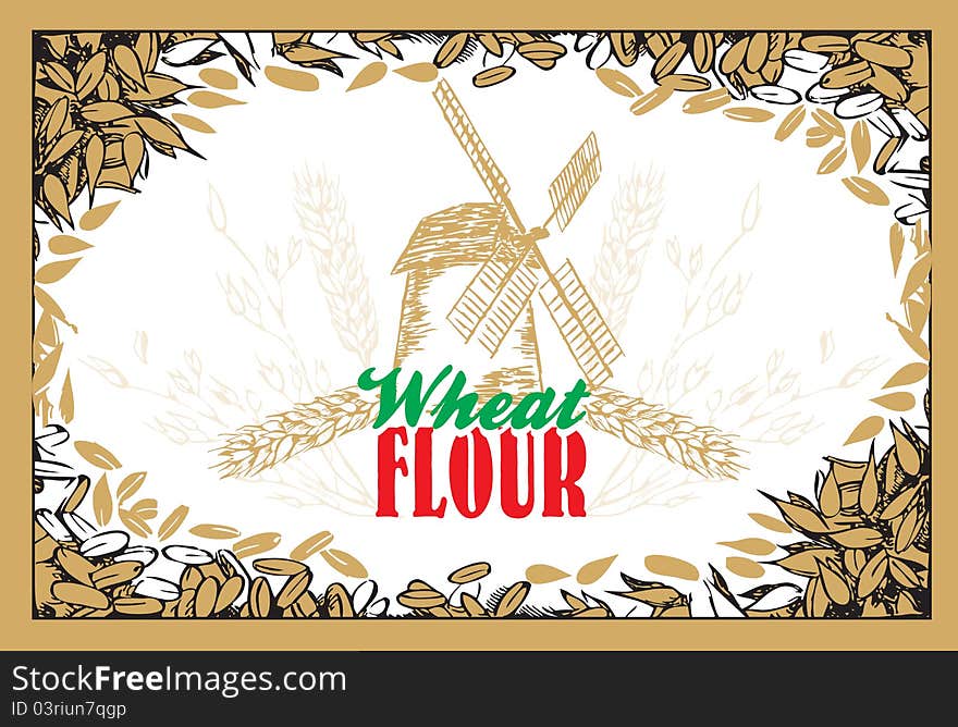 Wheat flour background for all design