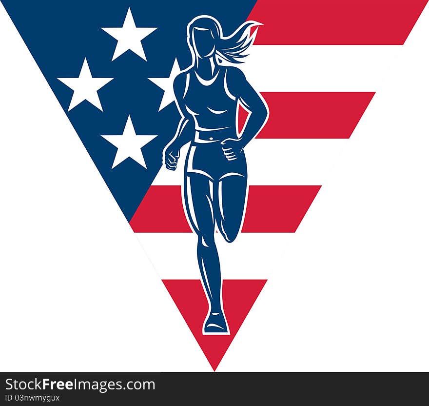 American Marathon runner stars stripes