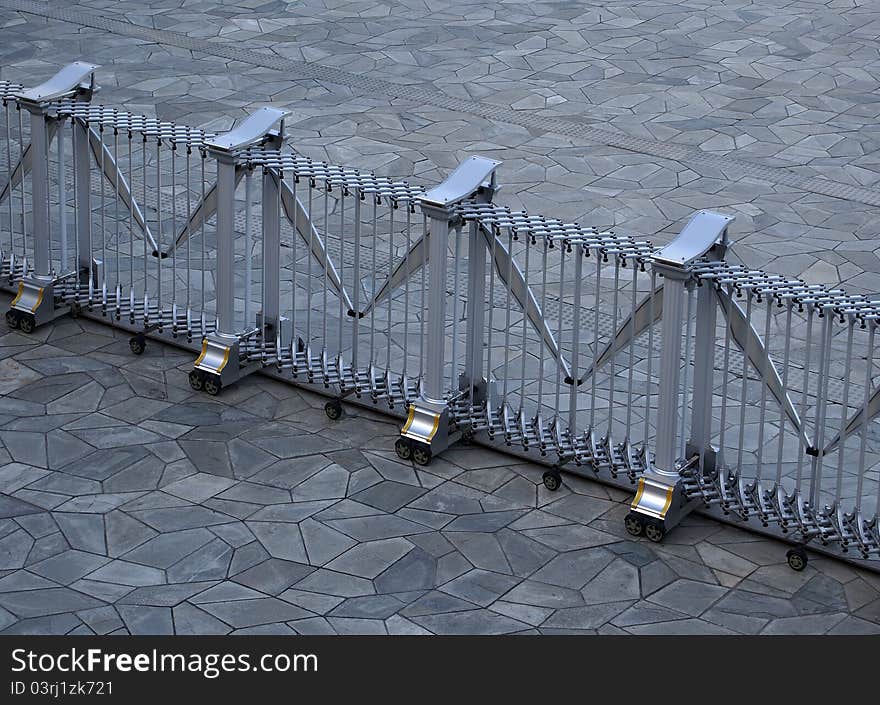 Protection iron fence with barbed wire. Protection iron fence with barbed wire.