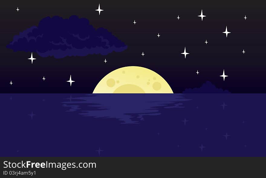 Moon and Ocean Background