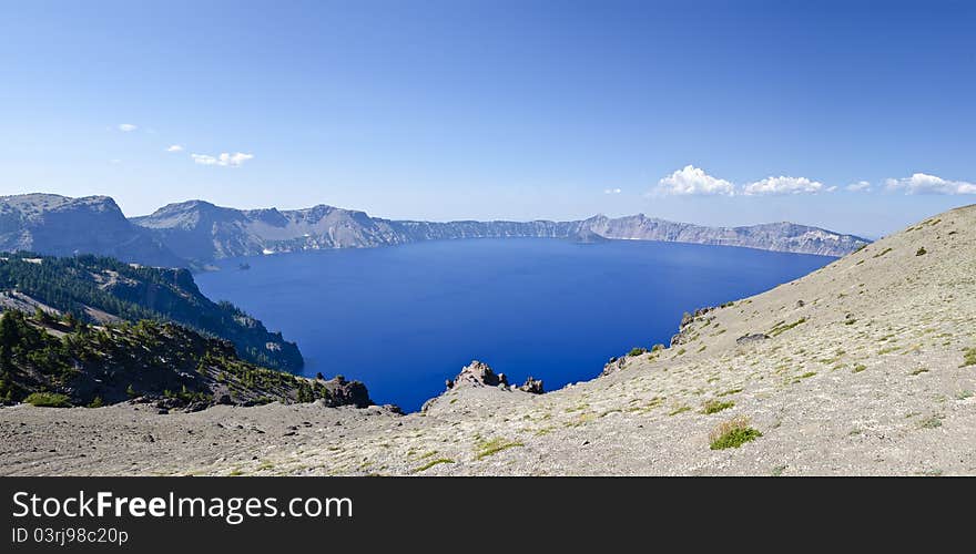 Looking down from the rim of Crater Lake, Oregon, USA. Looking down from the rim of Crater Lake, Oregon, USA.